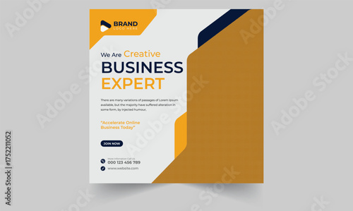 Digital business marketing banner for social media post template, Instagram post design.