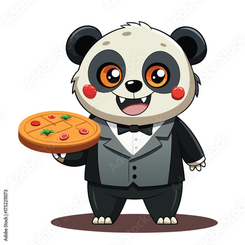 A charming anthropomorphic panda character joyfully dressed as the iconic horror character frankenstein s monster for a fun and spooky design