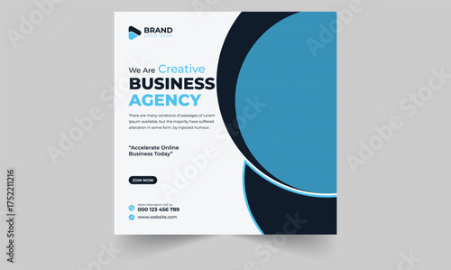 Digital business marketing banner for social media post template, Instagram post design.