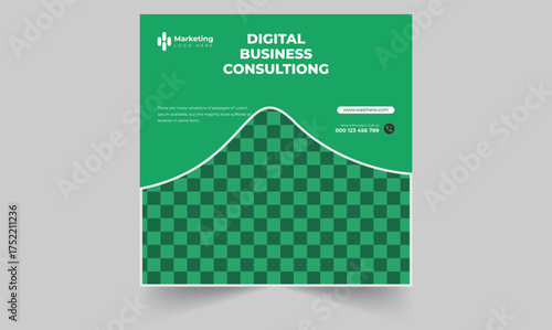 Digital business marketing banner for social media post template, Instagram post design.