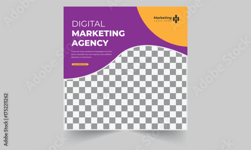 Digital business marketing banner for social media post template, Instagram post design.