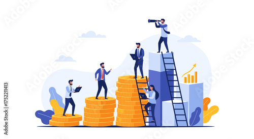 Business growth and financial progress achieved through strategic planning and investment.