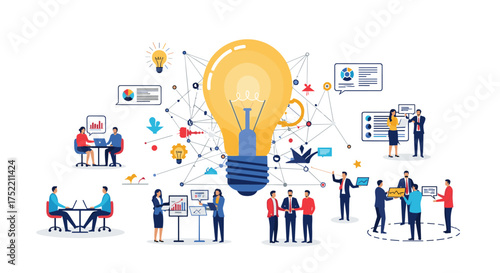 Brainstorming collaboration and idea generation in a dynamic team environment fostering innovation and creative problem solving.