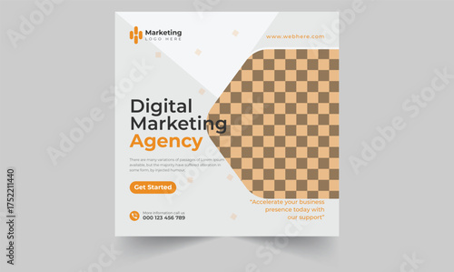 Digital business marketing banner for social media post template, Instagram post design.