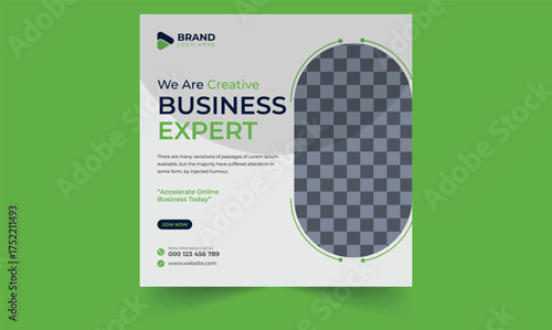 Digital business marketing banner for social media post template, Instagram post design.