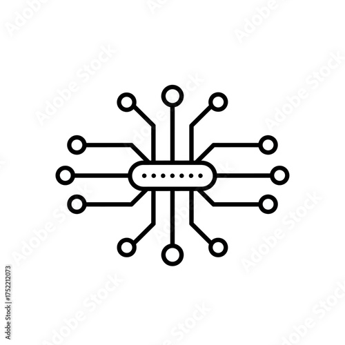 Central processing unit with radiating connections and nodes.