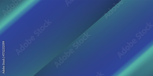 Blue-green gradient studio room, abstract background pattern, walls and floor reflect neon lights, dark tones and feel speed of digital technology connected blue-green background.