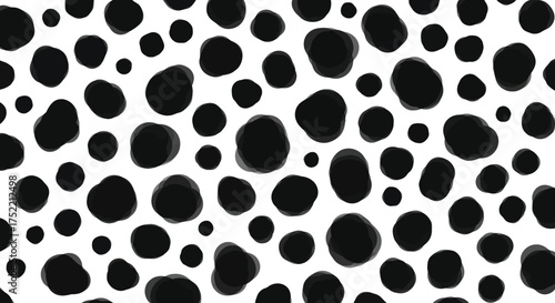Abstract Black Spotted Pattern on White Texture Design Spots Overlayed Style