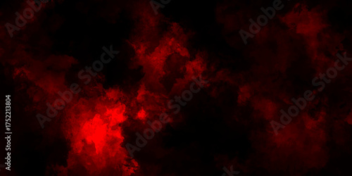 Dark red powder explosion cloud on black background. Abstract red and black grunge texture smoke. smoke fog misty texture overlay on dark black. paranormal red mystic smoke, clouds for movie.