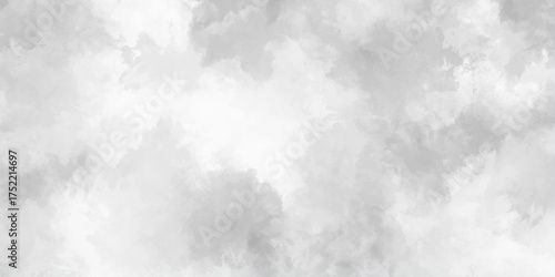 White and gray grunge wall and smoke, cloud texture. gray smoke and fog design texture overlays. hand painted vector on watercolor texture. white paper texture and gray wall background.