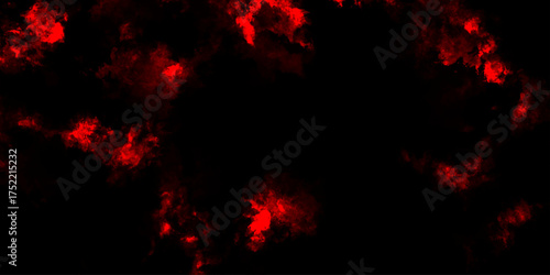 Dark red powder explosion cloud on black background. Abstract red and black grunge texture smoke. smoke fog misty texture overlay on dark black. paranormal red mystic smoke, clouds for movie.