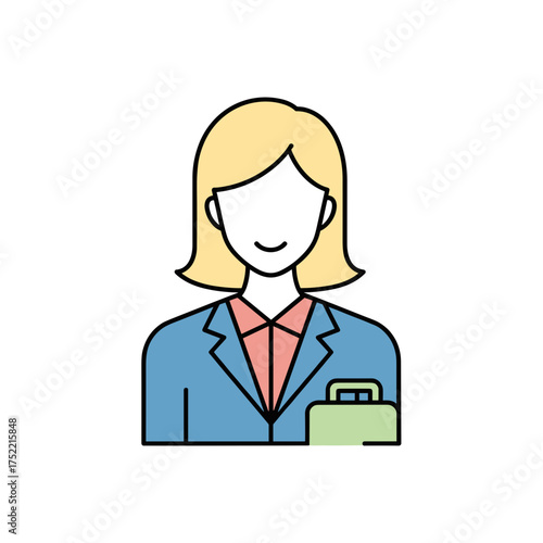 Businesswoman holding a briefcase in professional attire  