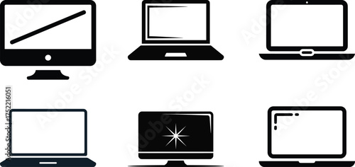 Collection of Computer and Laptop Icons monitor screen