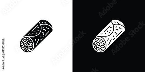 Burrito on Transparent Background, Rolled Wrap with Filling Icon