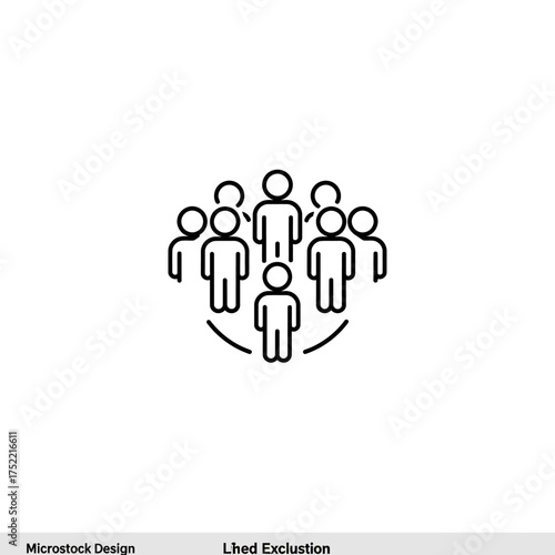 Simple line icon representing social exclusion or leadership.