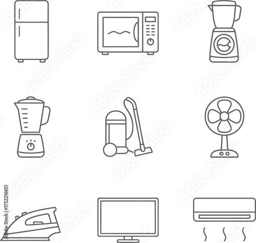 Modern kitchen interior design illustration with appliances and utensils