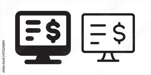 Maximize your profits with this modern online banking icon displaying financial success and digital currency growth on a computer screen vector illustration !