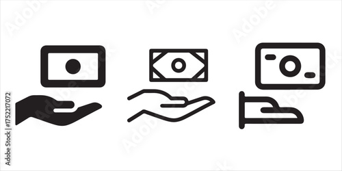 Receive money easily now with these vector icons showcasing financial transactions for your business or designs today