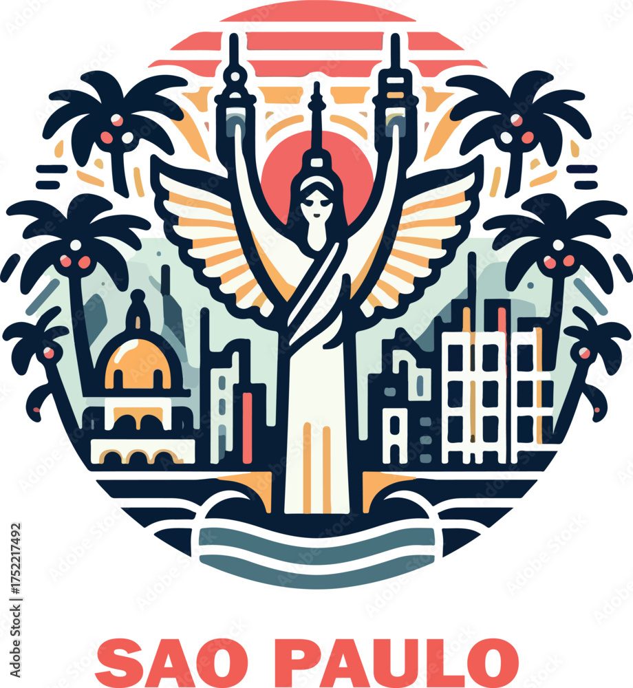 Obraz premium Sao paulo logo icon vector white background .