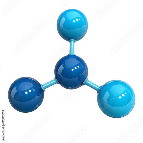 Blue Molecular Structure on Black Background Model