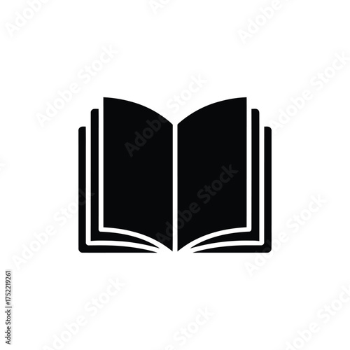 Open Book Icon on Transparent, Education Symbol, Reading Book Graphic, Simple