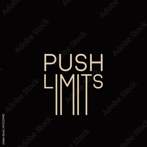 Motivational neon sign 'push limits' glowing with inspiring energy creating a sense of drive and ambition vector