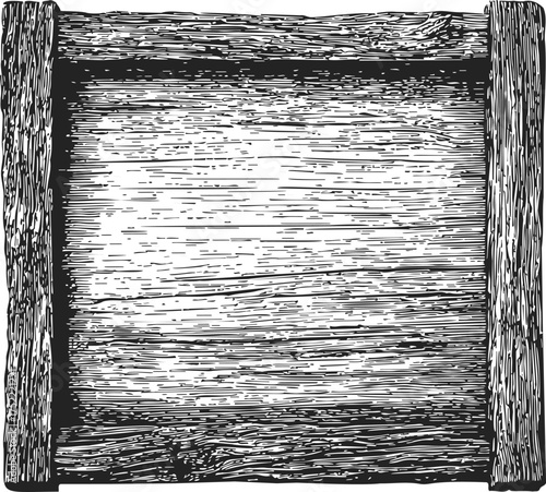 Wooden frame sketch hand drawn rustic empty border illustration — stock vector