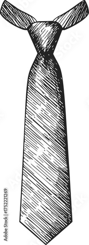 Necktie sketch hand drawn style isolated on white background — stock vector