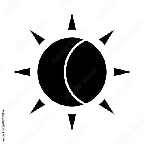 Sun and Moon Icon Isolated on Transparent Background. Magical and Mystical Vector Illustration for Fantasy, Spiritual, and Halloween Design