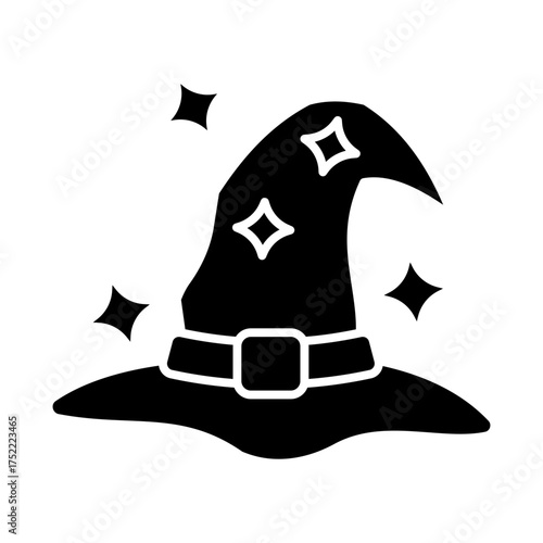 Witch Hat Icon Isolated on Transparent Background. Magical and Mystical Vector Illustration for Fantasy, Spiritual, and Halloween Design