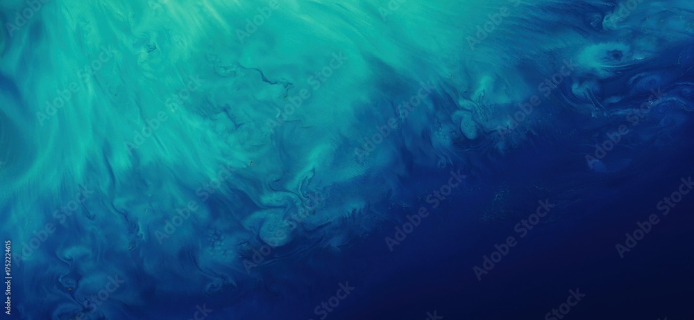 Obraz premium Swirling Turquoise and Teal Currents Descending into a Deep Indigo Abyss