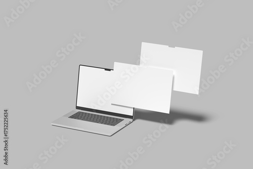 Laptop website presentation blank mockup