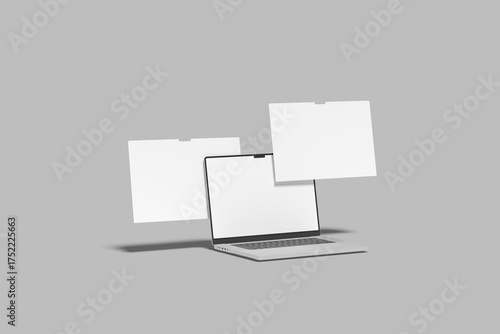 Laptop website presentation blank mockup