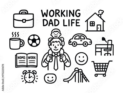 Young caucasian male embracing work and family life