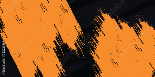 orange black brush Car sticker wrap pattern banner abstract sporty lines. modern.