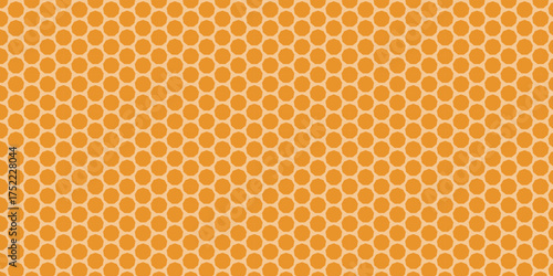 A bright seamless honeycomb pattern with golden hexagon cells and bee texture for a sweet vector background illustration. banner, orange, cell, backgrounds, comb, wax, beehive, metal, beeswax, texture