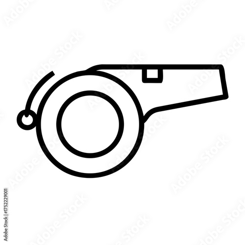 Illustration of a black and white whistle