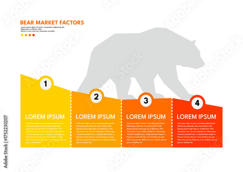 Bear market factors infographic template, business investment concept