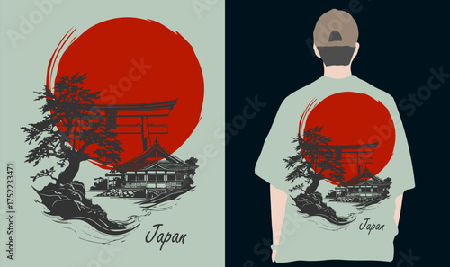 Japanese style popular typography t-shirt design for clothes sale poster banner wallpaper vector