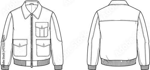 jacket bomber men collar classic zipper closure p