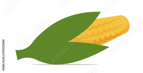  Sweet organic yellow corn with green leaves. Perfect for themes of healthy eating, organic produce, raw vegan diet, and natural food concepts. Vector Not AI generated