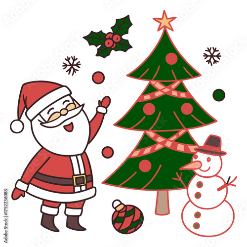 Christmas vector, Christmas Doodle SVG, Christmas coquette SVG, Christmas bow SVG, Santa Claus SVG, Merry Christmas SVG, Christmas Tree SVG, 
