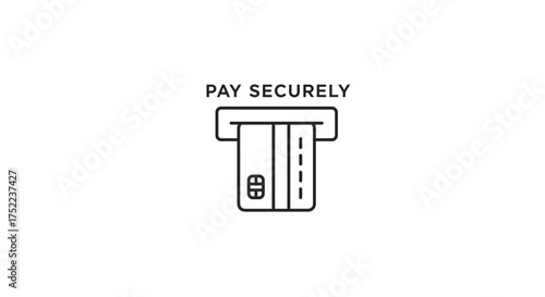 Secure Payment Transaction with Credit Card in Slot Icon.