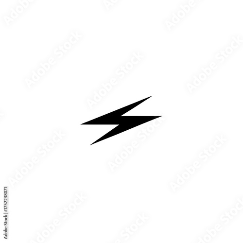 Sleek Black Double Lightning Bolt Icon on White Background, Symbolizing Speed, Power, Energy, and Quickness