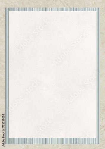 Blank sheet with decorative border on textured background