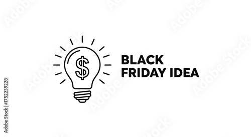 Black Friday Idea represented by a light bulb with a dollar sign.