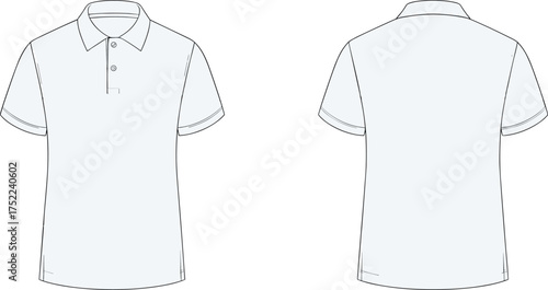 polo shirt short sleeve collar button placket cuff casual apparel garment clothing fashion textile template vector sketch illustration design pattern modern stylish classic wardrobe prototype silhouet