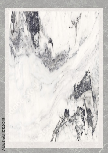 Abstract marble texture with flowing gray and white patterns