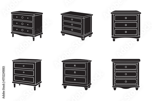 Variety of Bedroom Nightstands Side Tables Furniture Collection for Interior Design and Home Decor Inspiration in Minimalist Style
