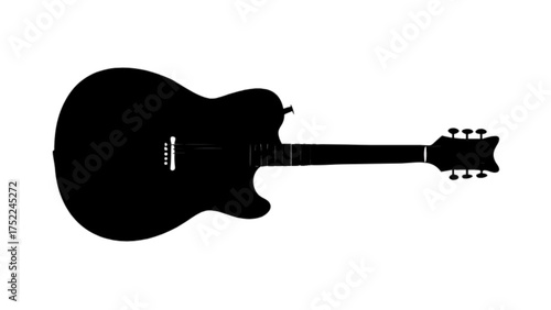 Black electric guitar silhouette vector art for music lovers and guitar enthusiasts design resource